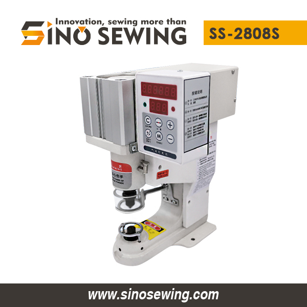 Pneumatic Snap Button Attaching Machine (Laser Positioning) (SS-2808S), Fastener Attaching Machine with Control Panel and Safety Guard Ring